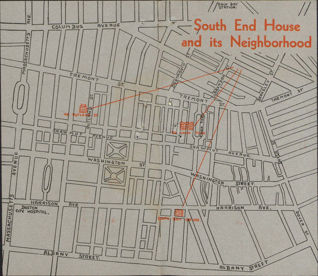 Charity, Organizations: United States. Massachusetts. Boston. Publicity For Social Work: Booklets: South End House And Its Neighborhood
