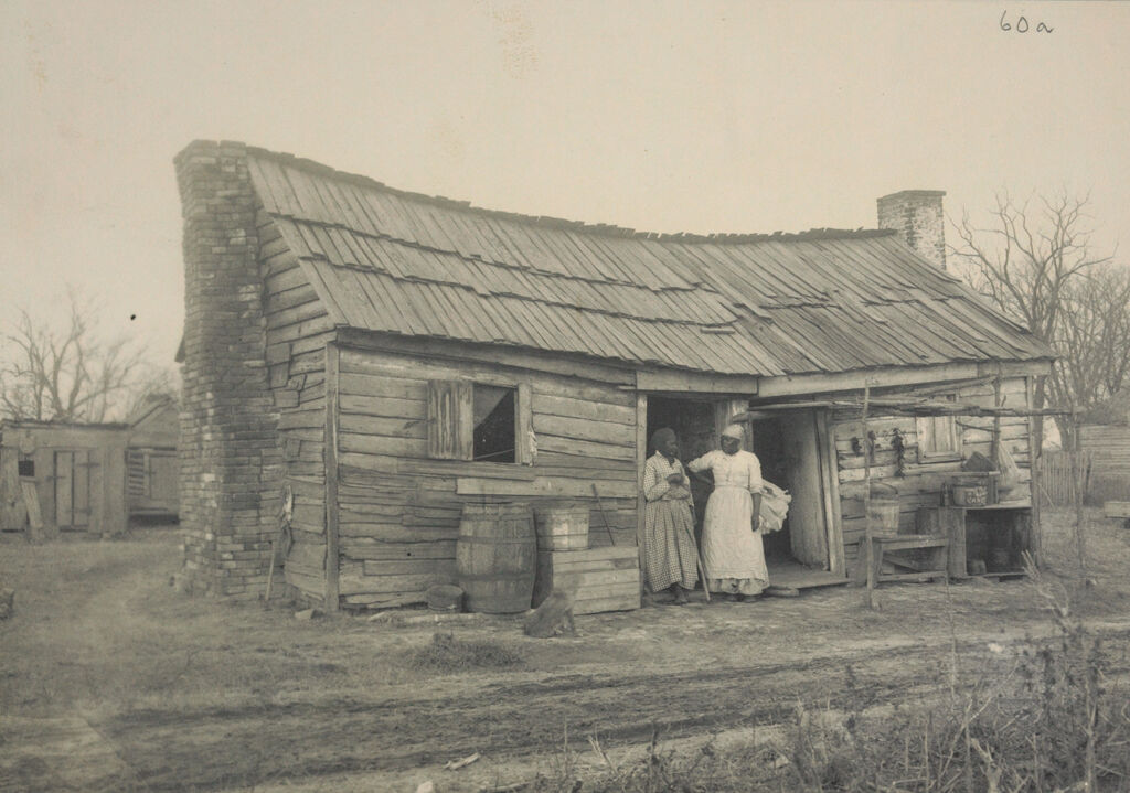 Races, Negroes: United States. Virginia. Hampton. Hampton Normal And Industrial School:  Environments Impeding The Assimilation Of The Negro. Hampton Normal And Agricultural Institute, Hampton, Va.: Double Cabin Near Hampton.