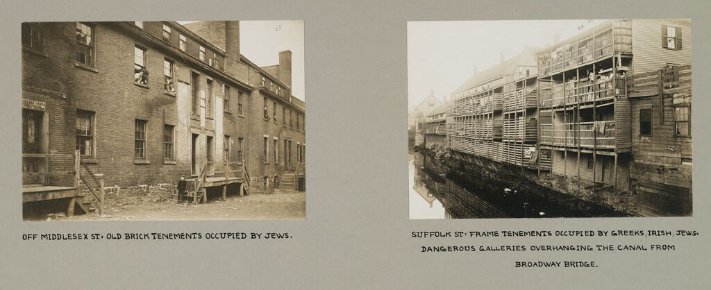 Housing, Conditions: United States. Massachusetts. Lowell. Tenements In French, Greek, And Polish Districts: Environments After Immigration. Perpetuation Of European Standards In America. Housing Conditions, Lowell, Mass.