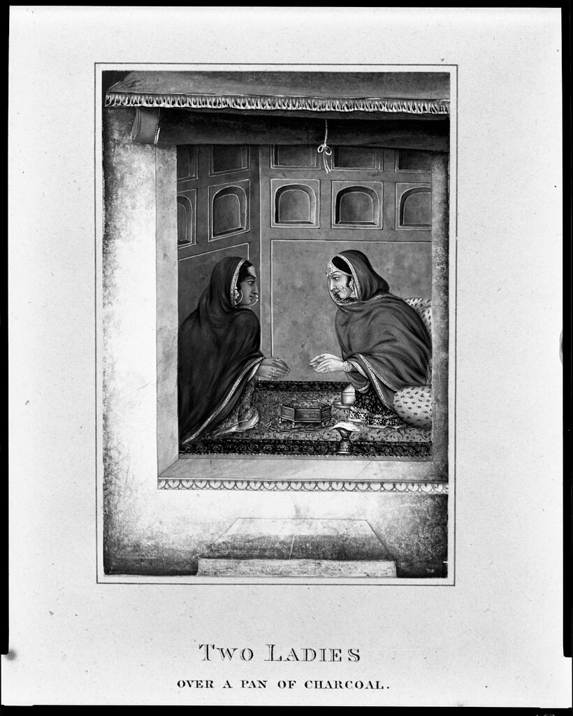 Two Ladies Over A Pan Of Charcoal; From An Album Entitled “Costumes Of India”