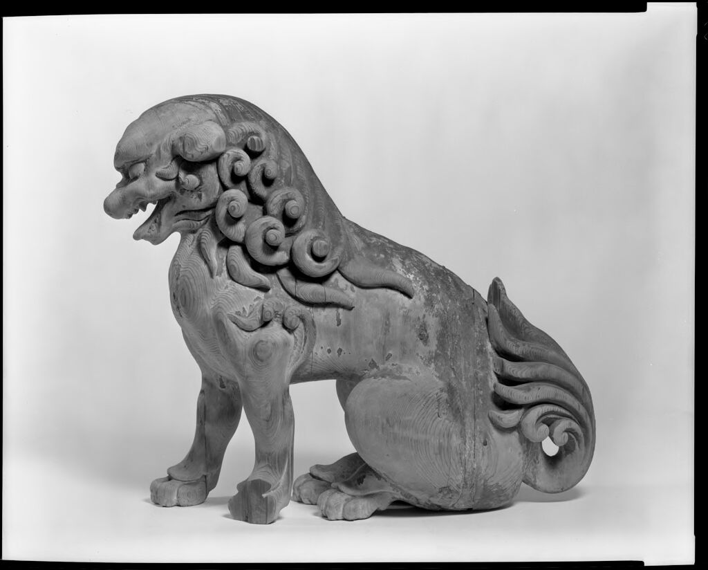 One Of A Pair Of Shinto Lion-Dogs (Koma Inu), With Mouth Open (A-Gyō)