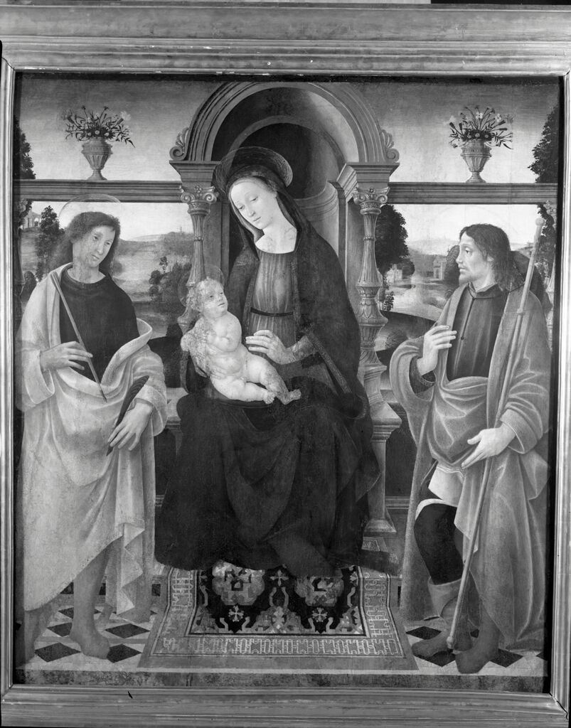 Virgin And Child Enthroned With Sts. Sebastian And Roch