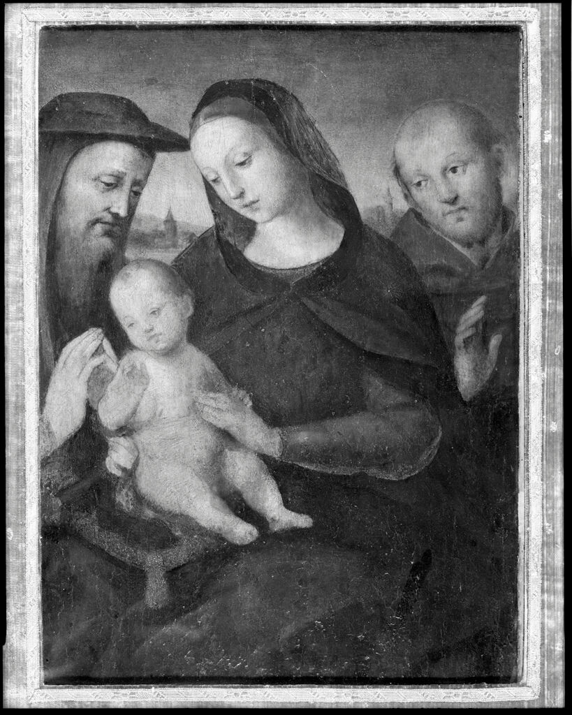 The Virgin And Child With Saints Jerome And Francis (After Raphael's Painting In The Gemaldegalerie, Staatliche Museum, Berlin, No 145)