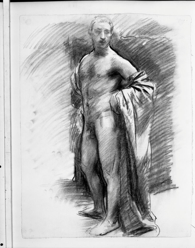 Standing Male Nude With Arms Akimbo