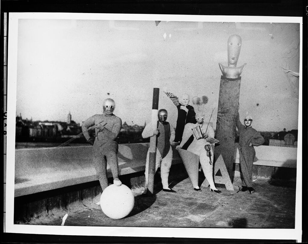 Copy Print: Members Of The Bauhaus Stage Workshop On The Roof Of The Studio Building