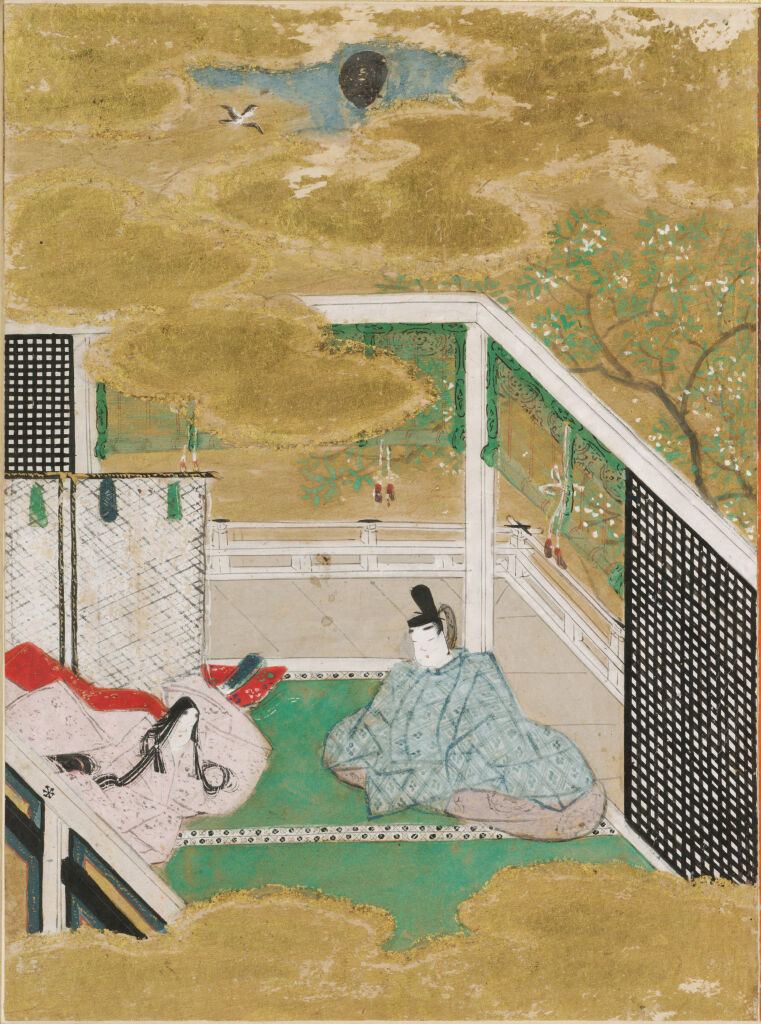 Falling Flowers (Hanachirusato), Illustration To Chapter 11 Of The Tale Of Genji (Genji Monogatari)