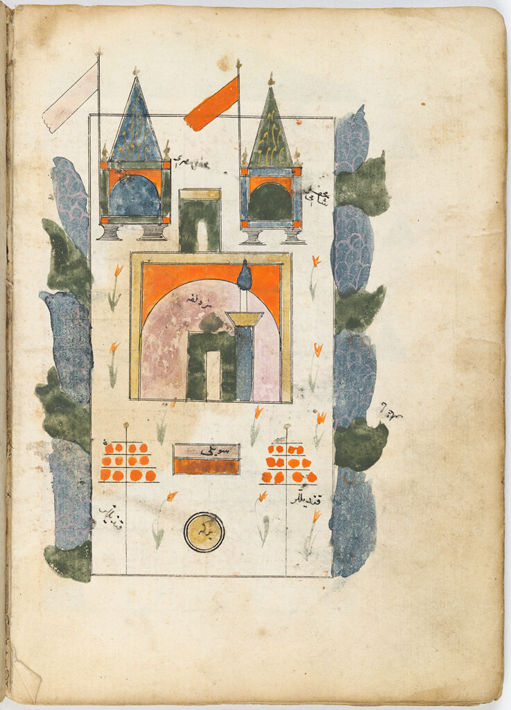 Painting, Verso; Text, Recto Of Folio 19, Illustrated Folio From A Manuscript Of The Kitab-I Mihasikü’l-Hacc By Mevlana Jami
