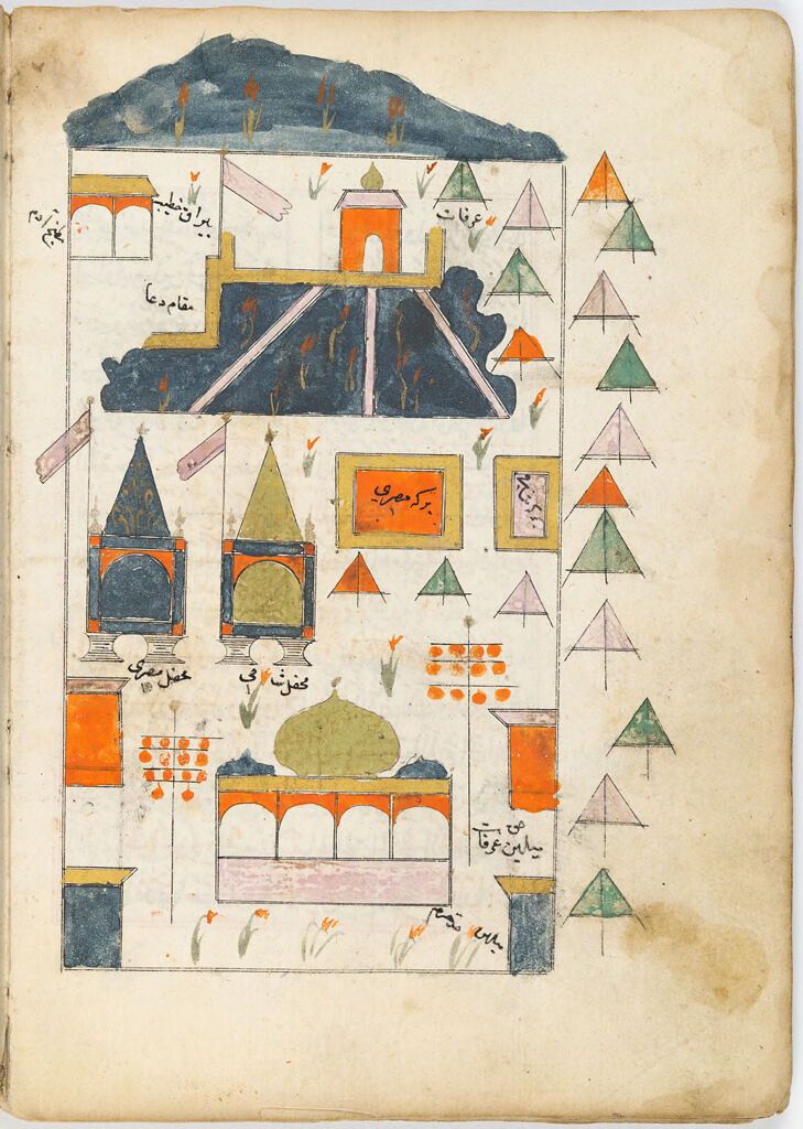 Painting, Verso; Text, Recto Of Folio 18, Illustrated Folio From A Manuscript Of The Kitab-I Mihasikü’l-Hacc By Mevlana Jami