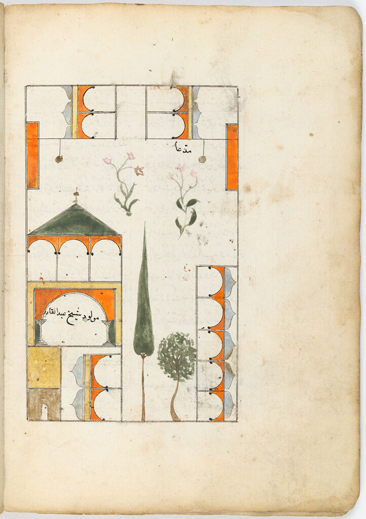Painting, Verso; Text, Recto Of Folio 12, Illustrated Folio From A Manuscript Of The Kitab-I Mihasikü’l-Hacc By Mevlana Jami