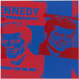 Jfk Double Close-Up In Blue And Red