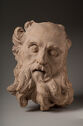 Terracotta sculpture of man’s head with beard