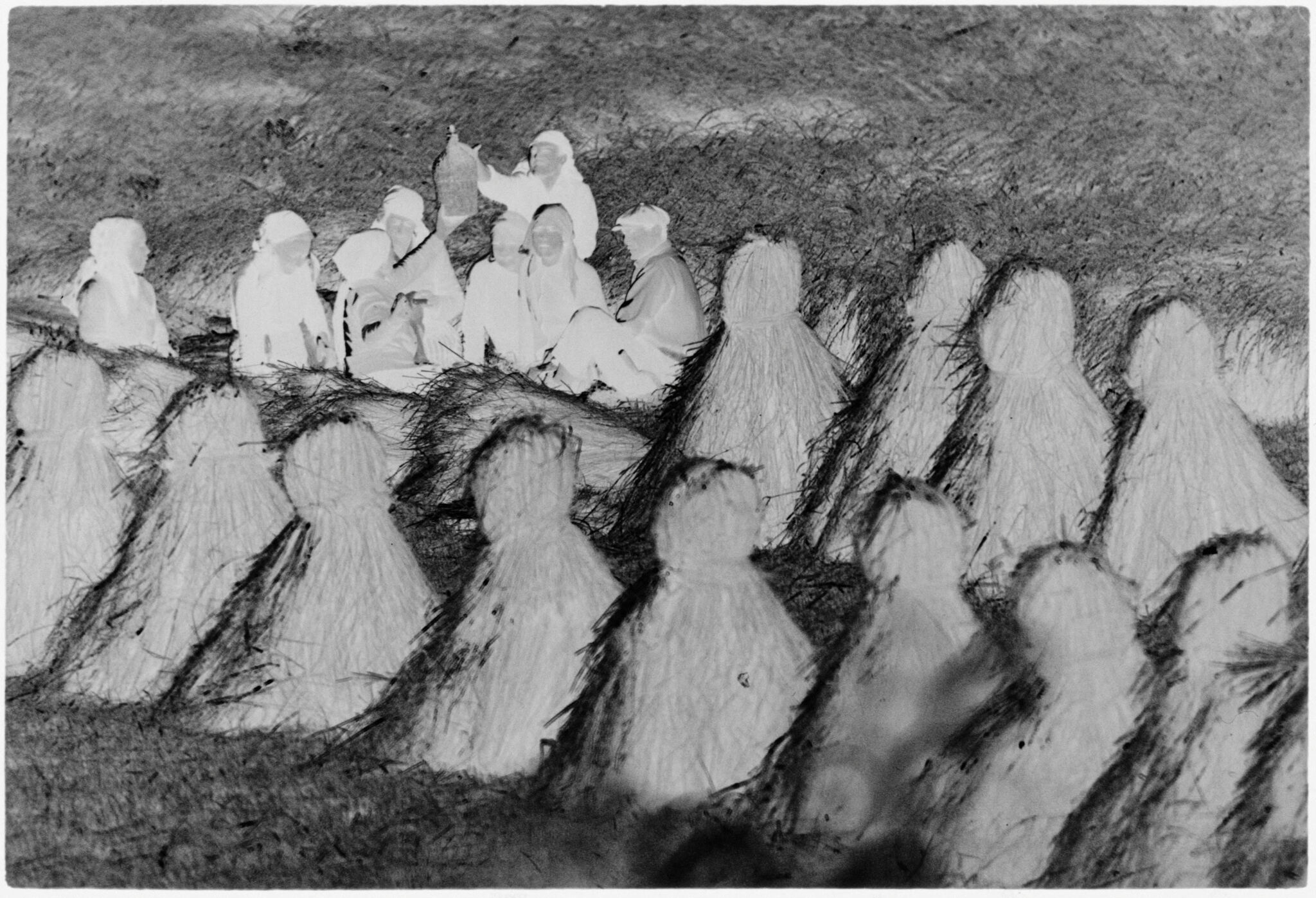 Untitled (Group Of Women Sitting By Rows Of Haystacks, Nazaré, Portugal)