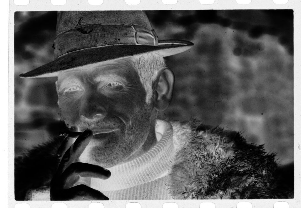 Untitled (Man In Hat And Furry Collar Smoking Cigarette, Nazaré, Portugal)