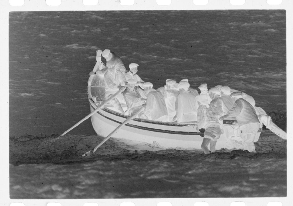 Untitled (Men Boarding Fishing Boat In The Ocean, Nazaré, Portugal)