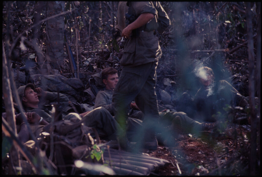 Untitled (Soldiers Resting On Floor Of Jungle, Central Highlands Near Dak To, Vietnam)
