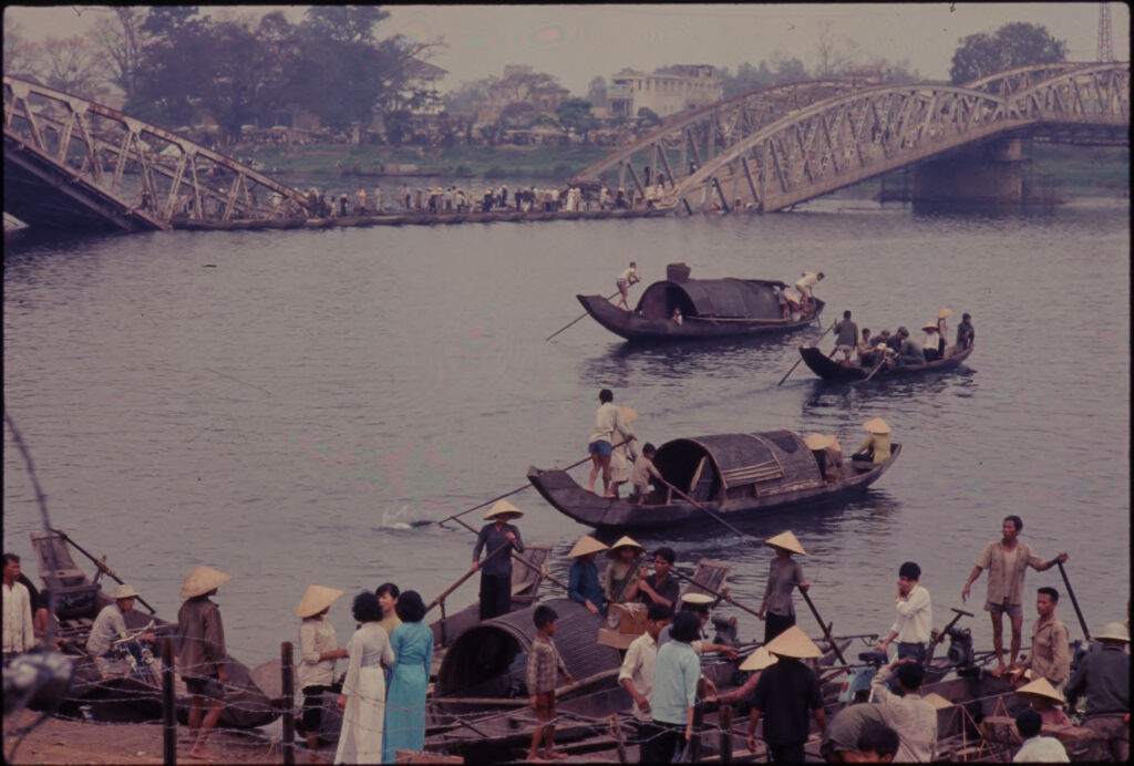 Untitled (Sampan Boats And Partially Collapsed Bridge, Perfume River, Hue, Vietnam)