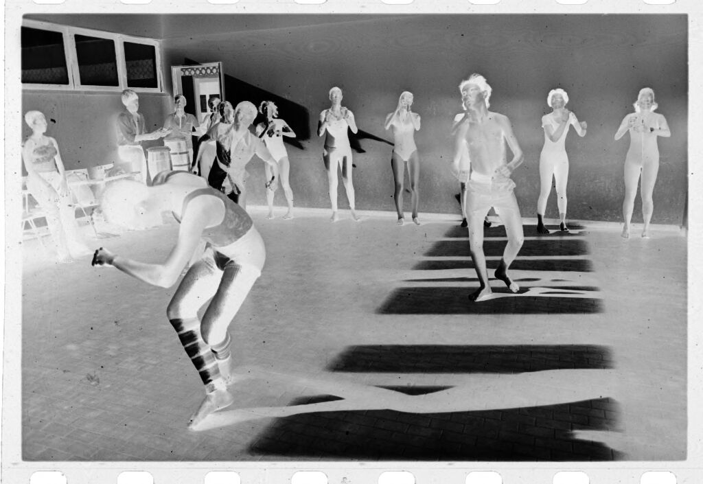 Untitled (Dance Class With Two People Dancing In Center Of Room)