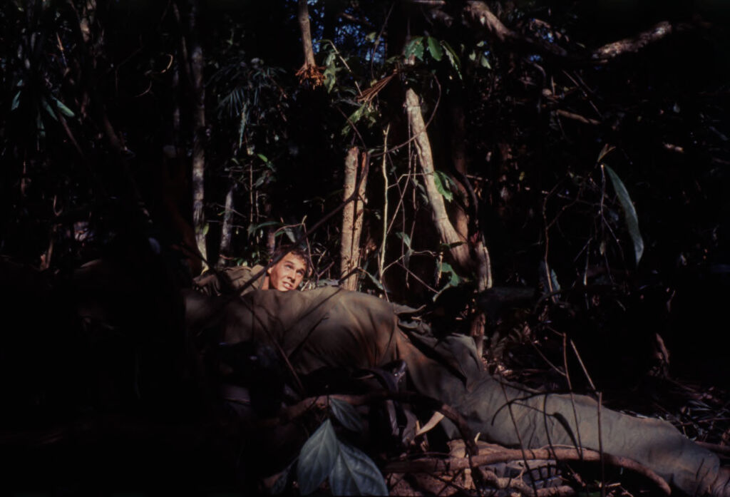 Untitled (Camouflaged Soldiers On Watch In Jungle Of Central Highlands Near Dak To, Vietnam)