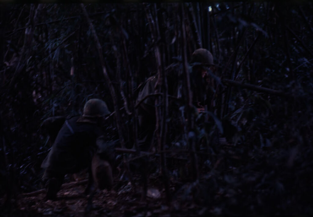 Untitled (Camouflaged Soldiers In Jungle During Fighting In Central Highlands Near Dak To, Vietnam)