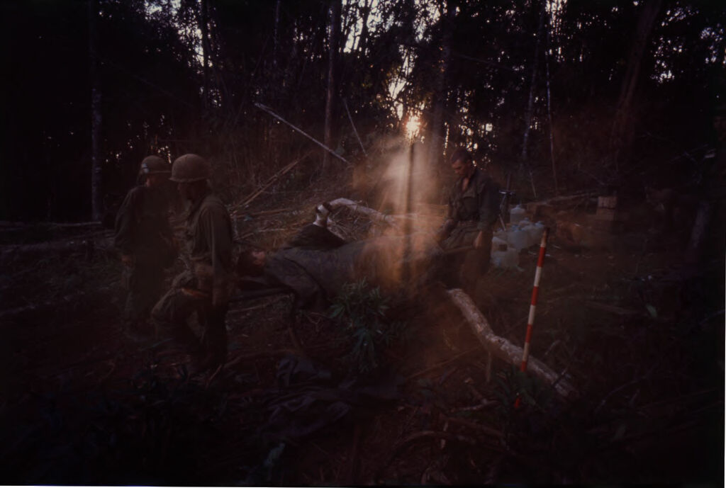 Untitled (Transporting Soldier Wounded During Fighting In Central Highlands Near Dak To, Vietnam)