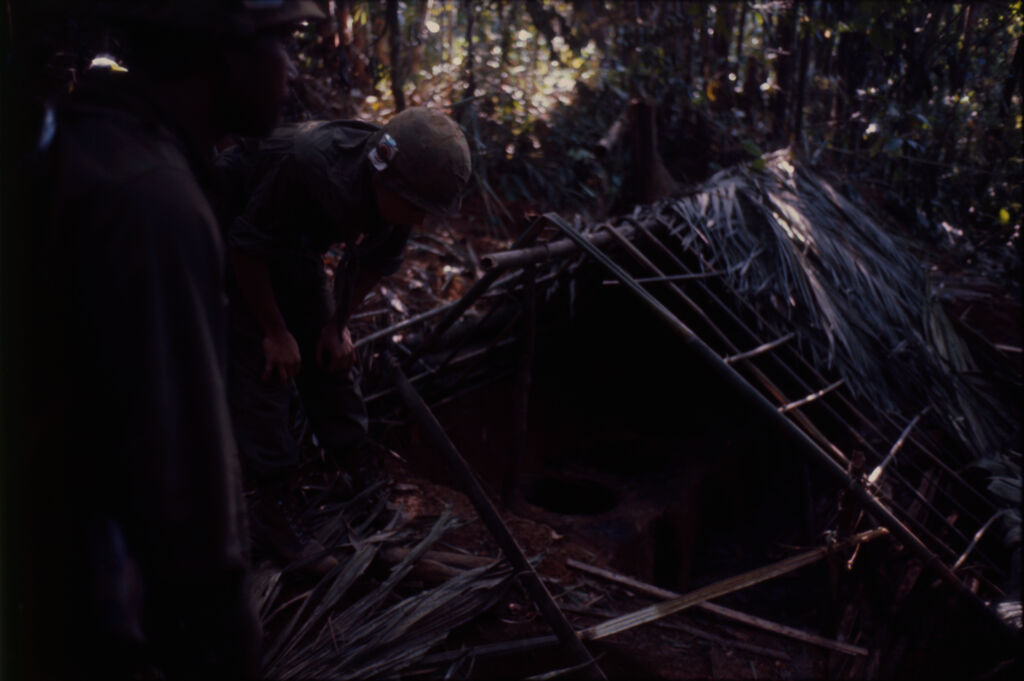 Untitled (Soldiers Exploring Nva Bunkers Found In Jungle Of Central Highlands Near Dak To, Vietnam)
