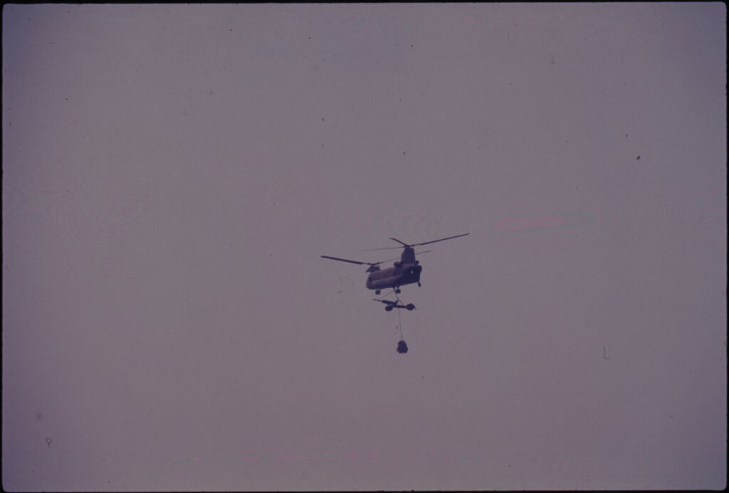 Untitled (Chinook Helicopter Lifting 105Mm Howitzer, Vietnam)
