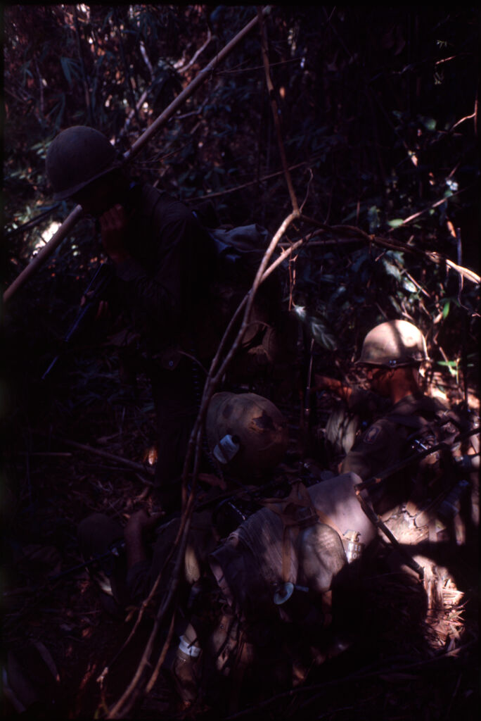 Untitled (Soldiers In Combat Gear In Jungle Of Central Highlands Near Dak To, Vietnam)