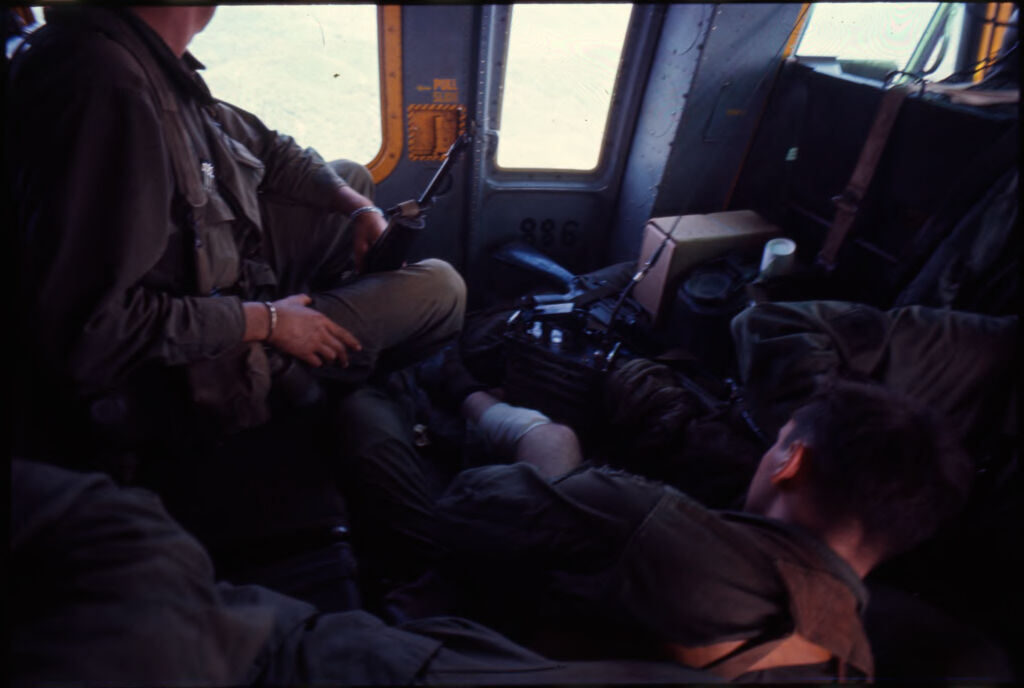 Untitled (Helicopter Transporting Soldiers From Hill 882, Central Highlands Near Dak To, Vietnam)