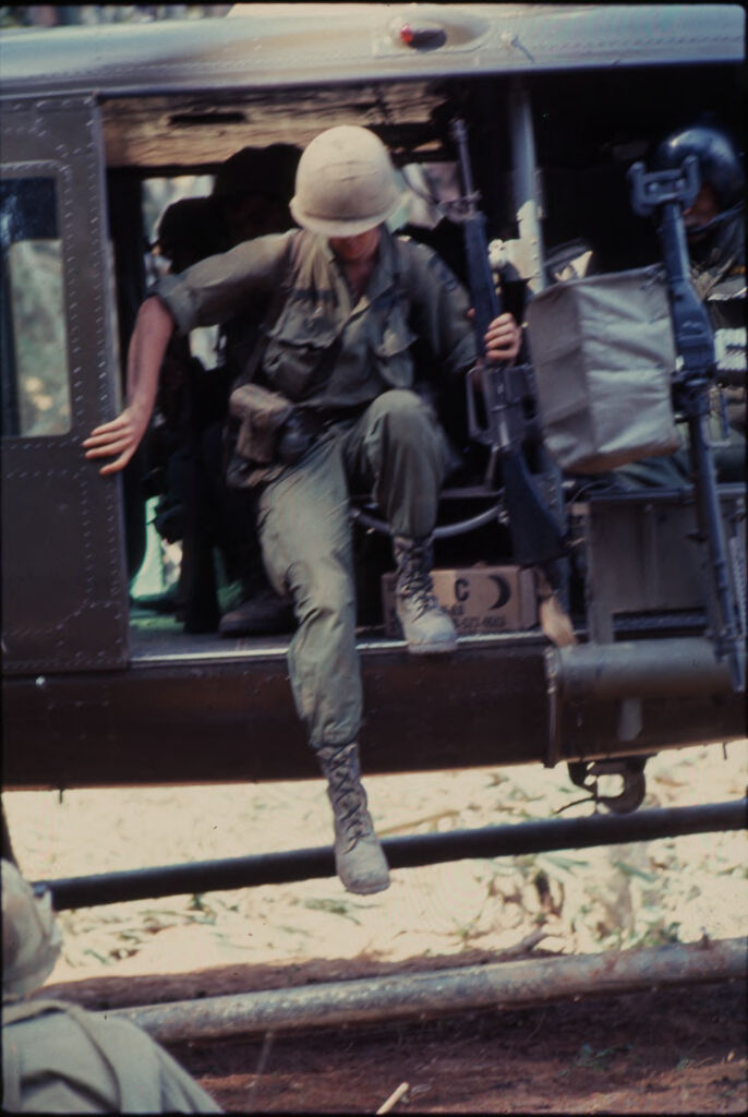 Untitled (Soldier Exiting Helicopter, Central Highlands Near Dak To, Vietnam)