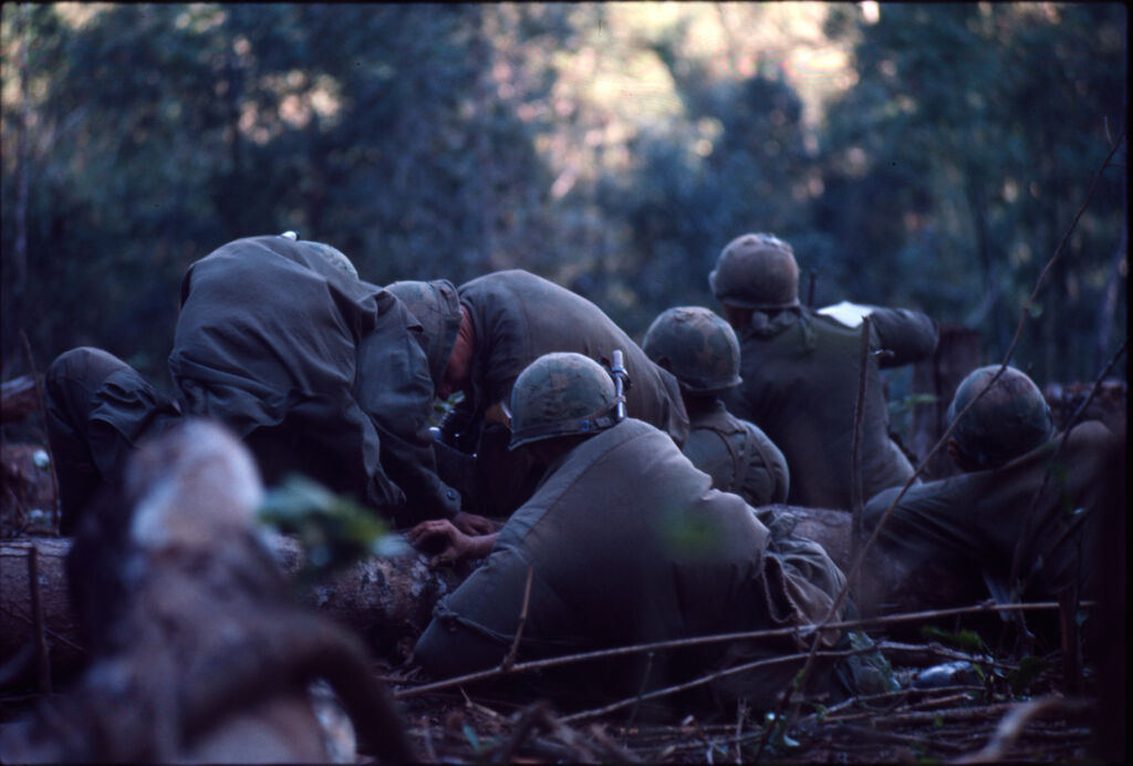 Untitled (Soldiers In Clearing Near Top Of Hill 882, Central Highlands Near Dak To, Vietnam)
