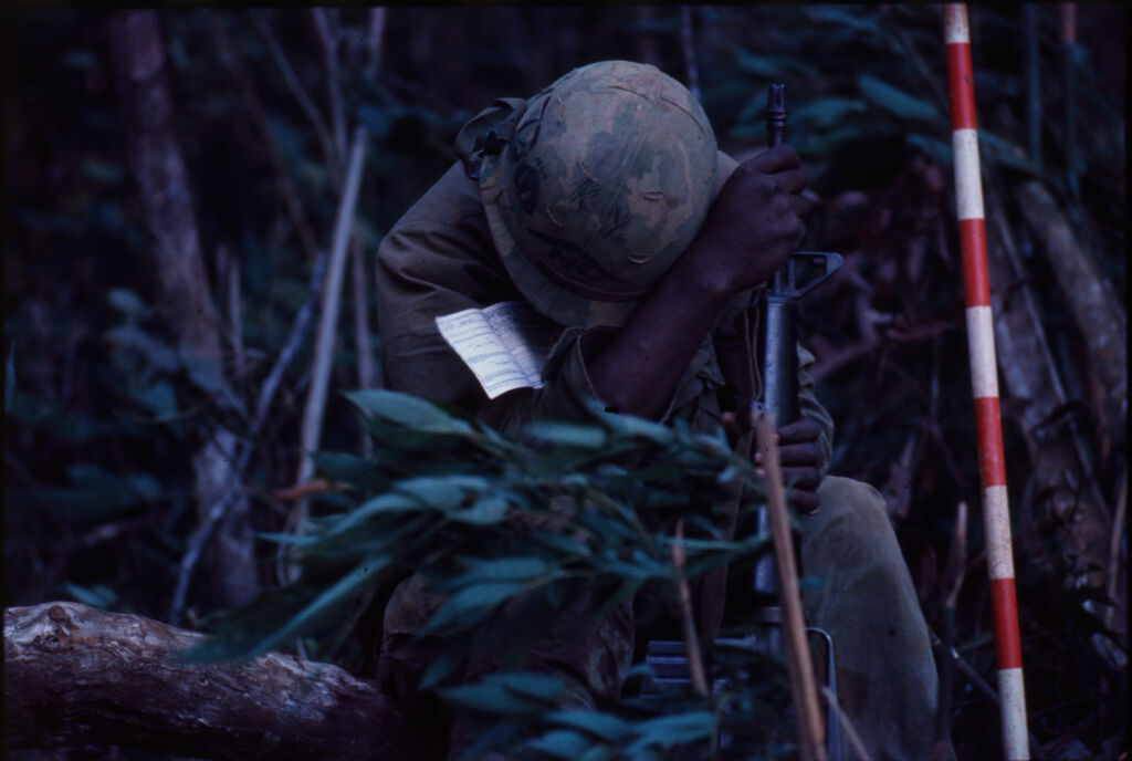 Untitled (Soldier In Jungle Following Battle For Hill 882, Central Highlands Near Dak To, Vietnam)