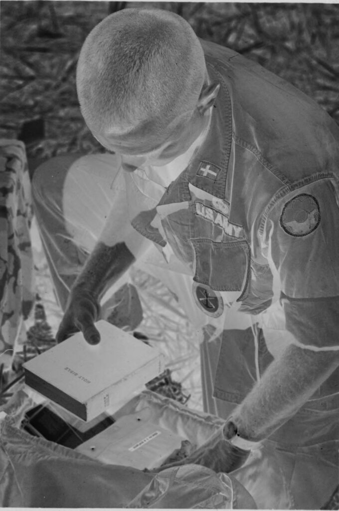 Untitled (U.s. Army Chaplain Preparing For Religious Field Service, Vietnam)