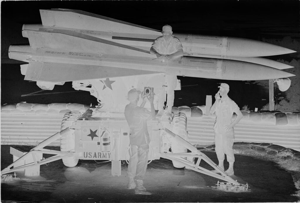 Untitled (Three Soldiers Standing With Missle Launcher, Vietnam)