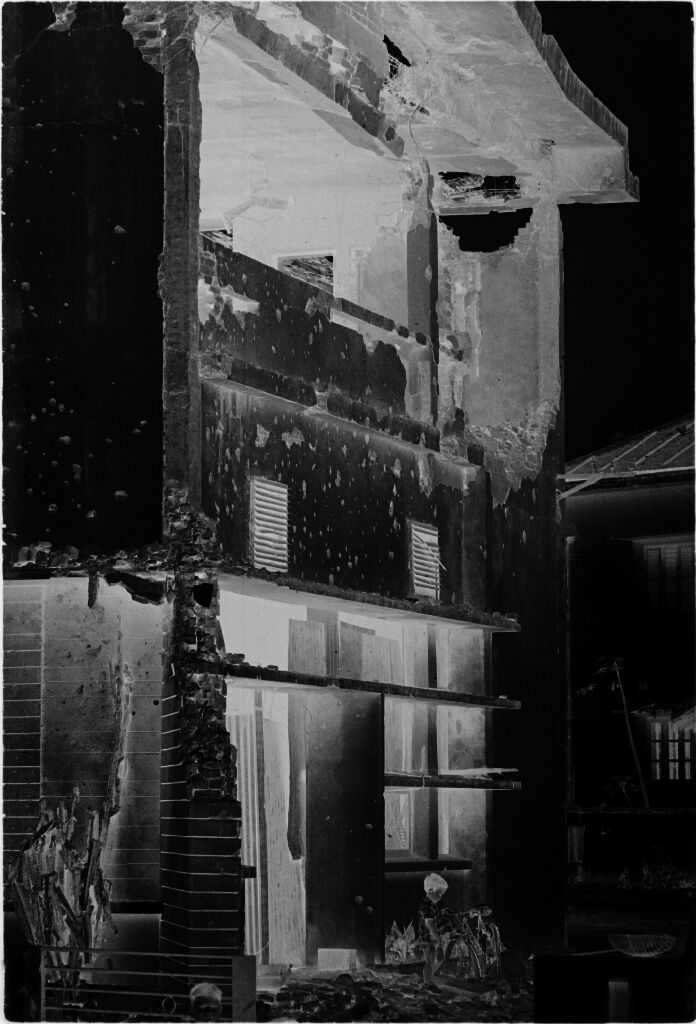 Untitled (Artillery-Damaged Building With Wall Of Upper Story Missing, Hue, Vietnam)