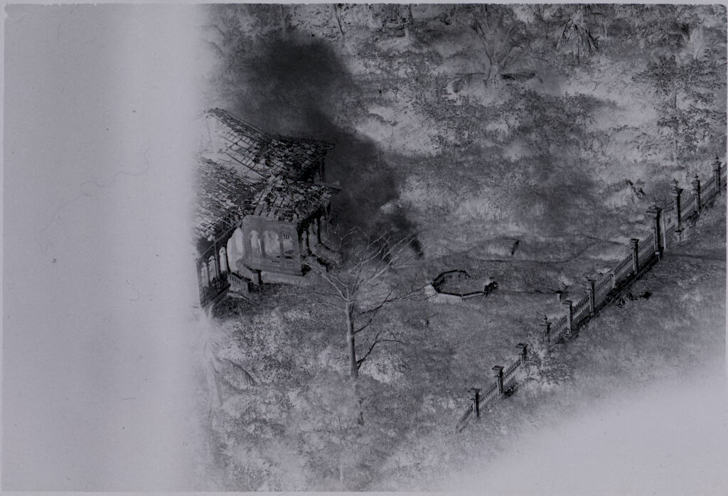 Untitled (View From Helicopter Gunship Of Rocket Hit On Viet Cong Post South Of Saigon, Vietnam)