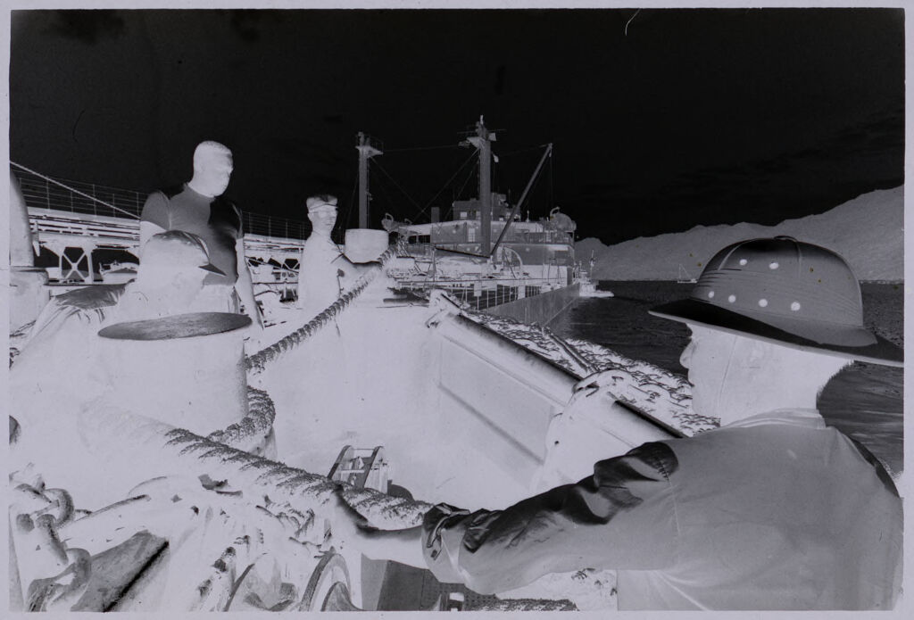 Untitled (Soldiers Tying Up Ship At Dock, Vietnam)
