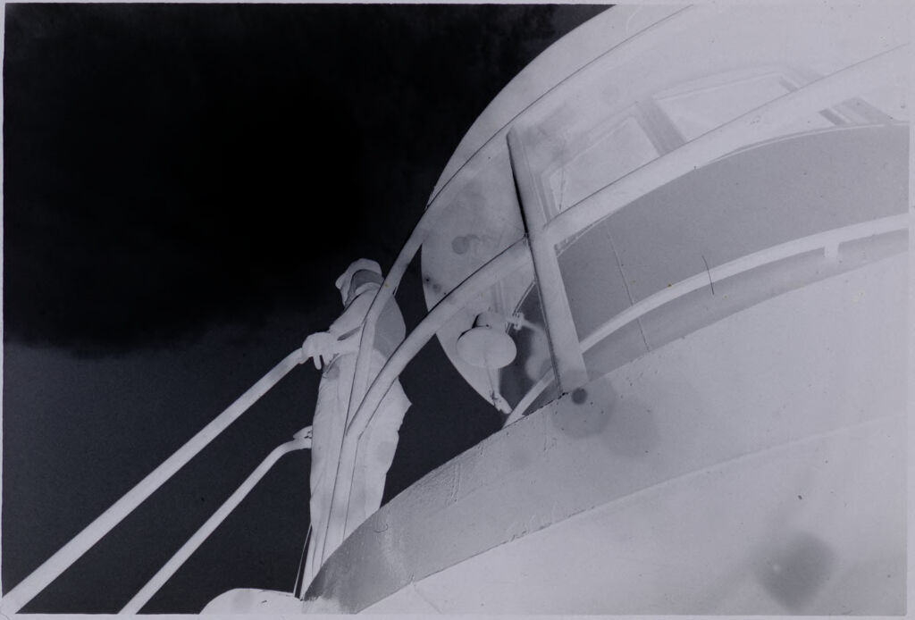 Untitled (Worm's-Eye View Of Soldier Standing On Deck Of Ship, Vietnam)
