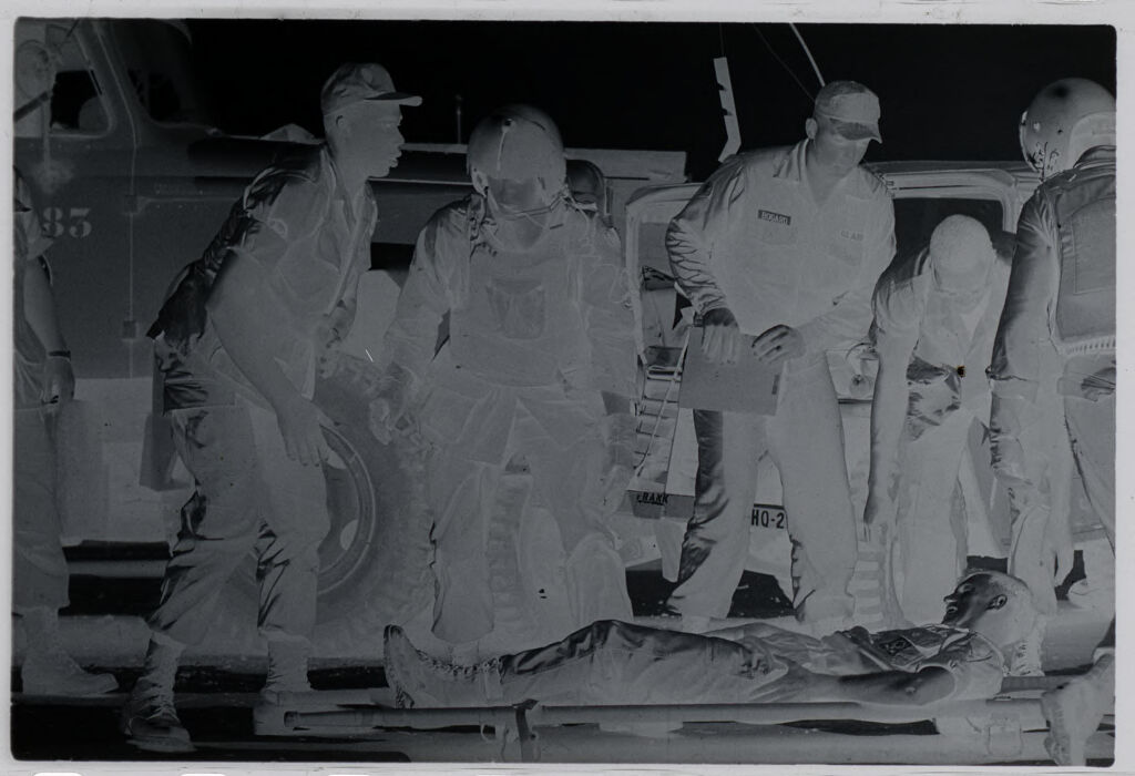 Untitled (Loading Wounded Soldier Into Medevac Helicopter, Vietnam)