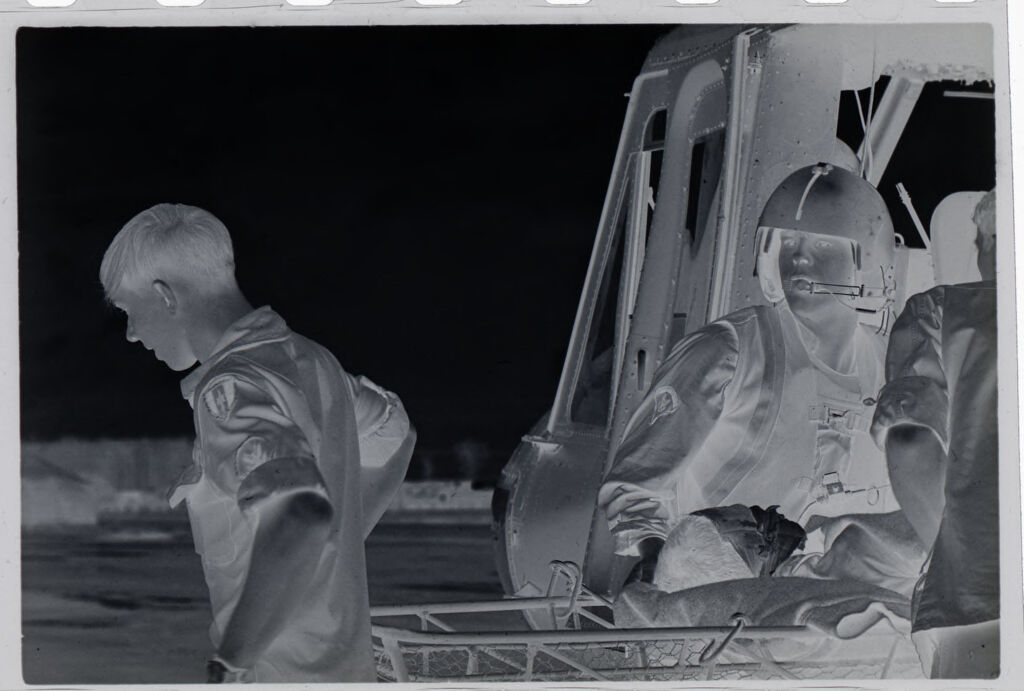 Untitled (Medevac Team Loading Wounded Soldier Into Helicopter, Vietnam)