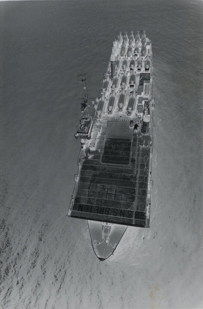 Untitled (Aerial View Of Ship Carrying Chinook Helicopters, Vietnam)
