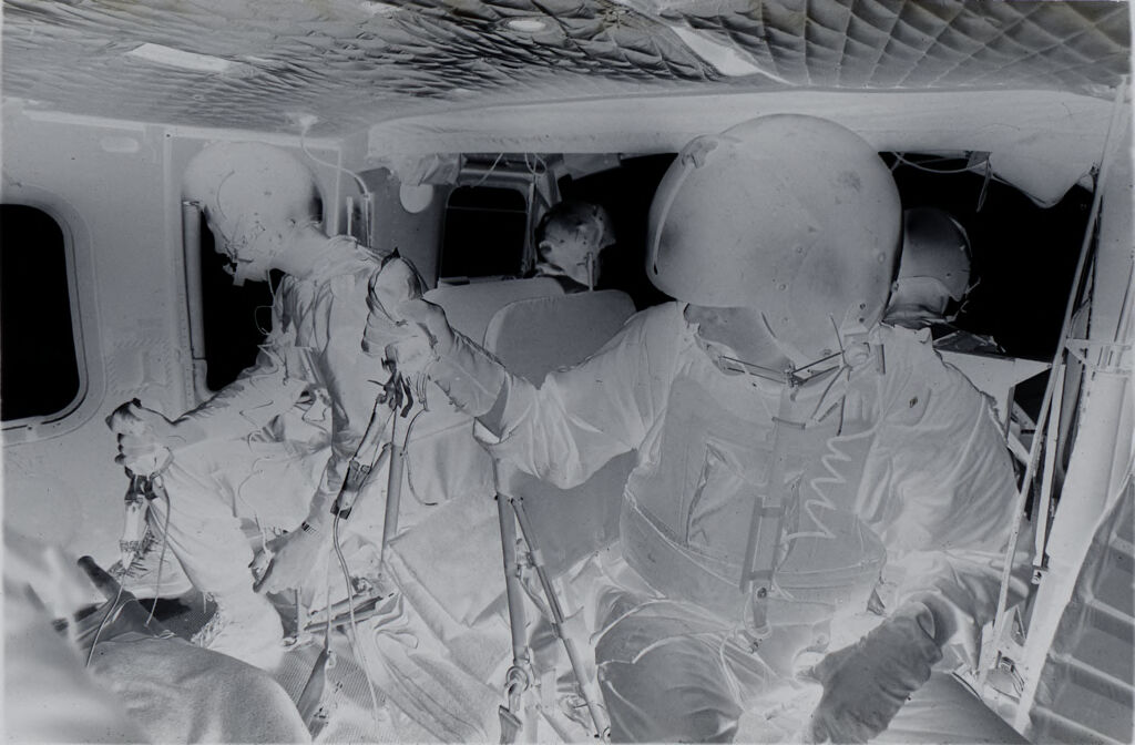 Untitled (Sp5 Richard Yearman And Sp5 Herbert Donaldson Holding Plasma Containers For Wounded Soldiers Inside Medevac Helicopter, Vietnam)