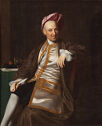 Portrait of a seated man in eighteenth century dress.