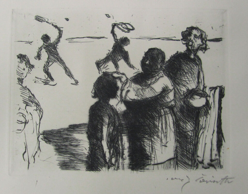 A Roman, A Boy And A Servant Watching Two Figures Playing Ball