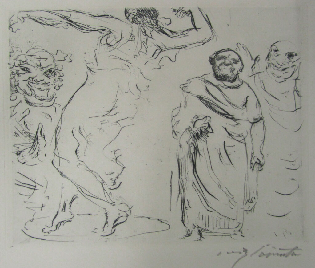 A Grotesque Faun-Faced Figure, A Dancing Woman And A Roman Clad In A Toga